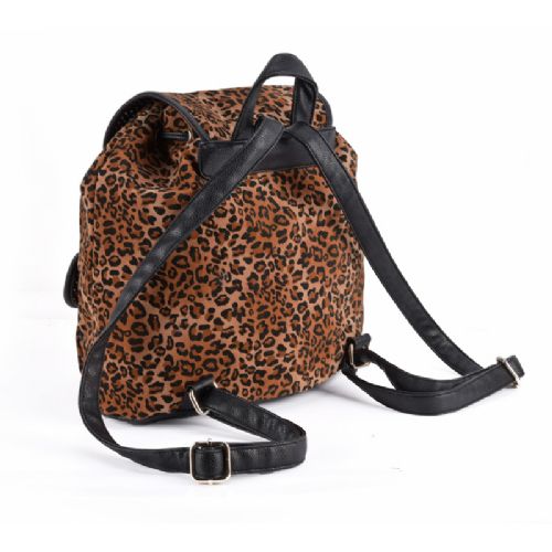 Leopard Print Backpack With Buckle Detail